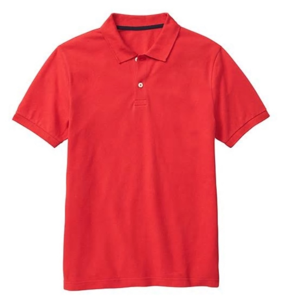 NWT GAP PIQUE POLO, MEDIUM, RED/ORANGE, COTTON